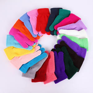 Gants d'hiver chauds en tricot extensible pour enfants, filles et garçons, prix d'usine, gants complets pour enfants, gants de patinage artistique pour enfants - Product Image 2