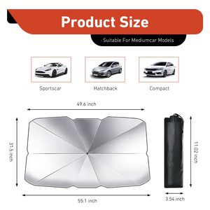 Car Sunshade <b>Window</b> Outdoor Sunshade Windshield Glass Custom Protective Cover Sunscreen Retractable Car Umbrella - Product Image 2