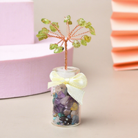 Service OEM/ODM : Nouvelle base de bouteille à vœux en fil métallique avec arbre en pierres précieuses et cristaux, design moderne et unique, pour la bonne chance