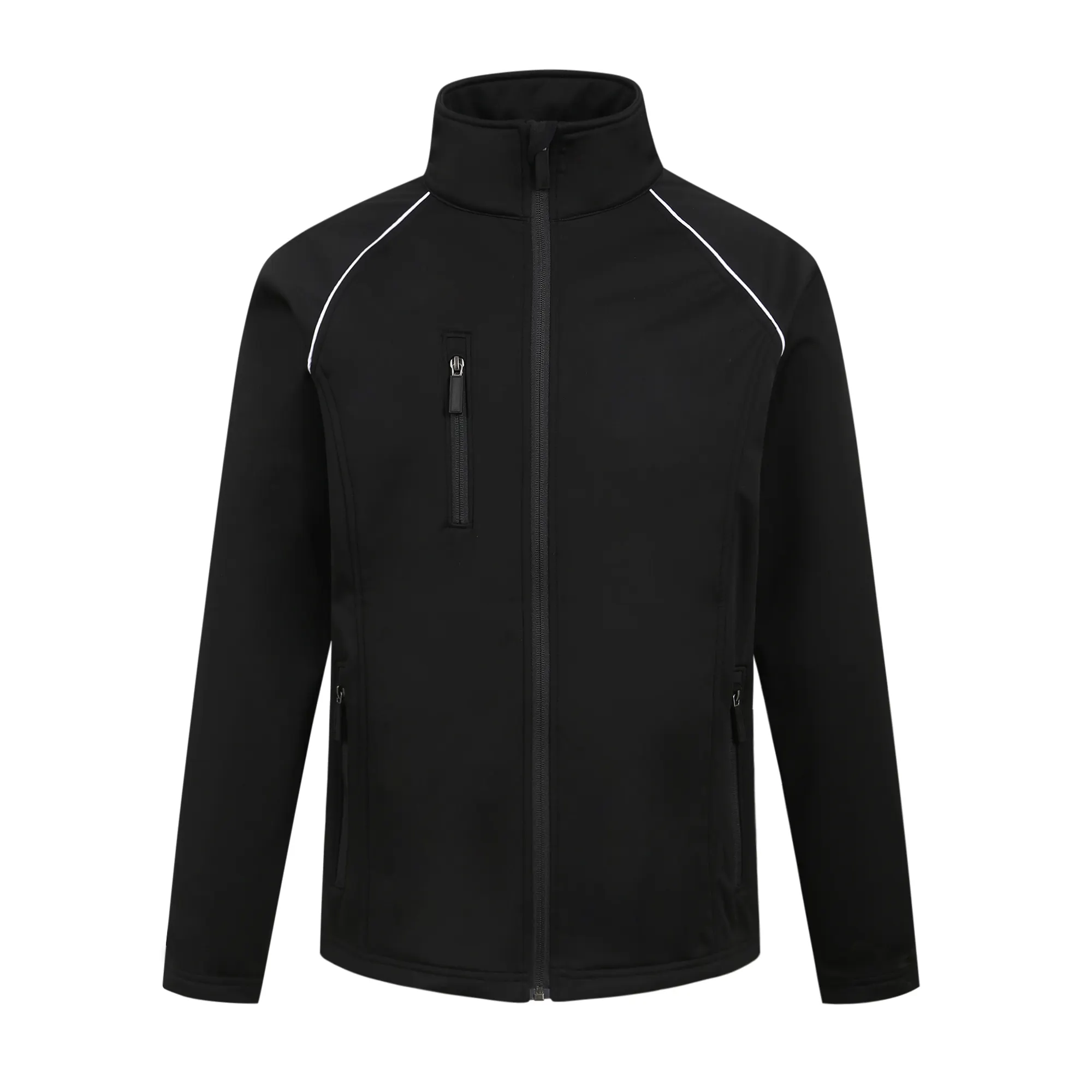 Custom Mens Sportswear Stand Collar Slim Male Embroidery Outdoor windbreaker casual fleece softshell jacket