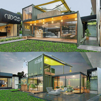 Villa moderne préfabriquée de 6,5 m x 8 m de haute qualité avec structure en acier respirante, 2 chambres et design de maison à panneaux sandwich