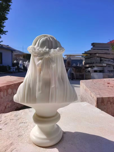Tallado a mano Diseños clásicos Piedra blanca Figura <span class=keywords><strong>de</strong></span> mármol Velado Señora <span class=keywords><strong>Mujer</strong></span> Busto Estatua <span class=keywords><strong>Escultura</strong></span> - Product Image 4