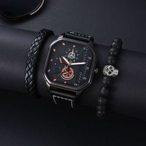 Orologio da Polso da <span class=keywords><strong>Uomo</strong></span> Quadrato in Pelle, Stile Britannico, Nuovo Orologio al Quarzo con Tecnologia Nera, Gioiello <span class=keywords><strong>di</strong></span> Lusso, Regalo, Vendita all'Ingrosso - Product Image 6