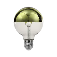 Bombilla de luz LED regulable G95 G30, Bombilla Edison Vintage de medio cromo, color dorado, plateado, verde y rojo, filamento LED