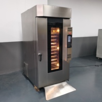Four rotatif à air chaud à gaz en acier inoxydable pour boulangerie, livraison directe usine, 5, 10 ou 15 plateaux, pour la cuisson de pizzas, baguettes, toasts et biscuits