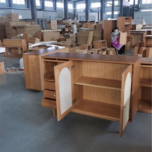 Buffet en bois de cerisier de style japonais, bois massif, 900 mm de hauteur, meuble de rangement pour salon et salle à manger - Product Image 4