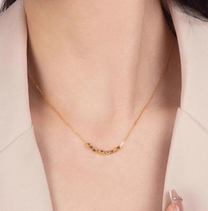 도매 고품질 여성용 우아한 럭셔리 변색 방지 정교한 사각 비즈 AU750 18k 금 목걸이 - Product Image 6