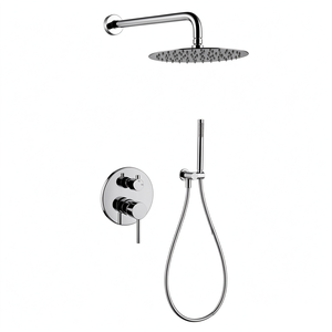Modern Style Polished Chrome Brass Concealed Shower Set Two Functions <b>Waterfall</b> Hotel Use High Quality Bathroom Shower System - Product Image 1