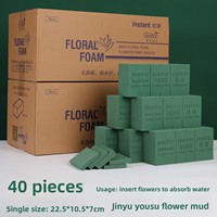 Blocs de mousse florale humide Oasis pour arrangements floraux, blocs de boue vert pour fleurs fraîches et préservées, argile florale, mousse de fixation pour fleurs
