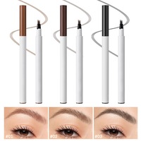 Crayon à sourcils 4 pointes de haute qualité à marque privée, naturel, haute pigmentation, lisse, résistant à l'eau et à la transpiration, 3 couleurs