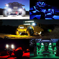 Luces LED RGB de 12V para Ruedas de Coche, Impermeables IP67, Control por Aplicación y RF, para Modificación de Jeep, Camioneta y ATV