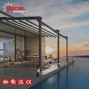 Auvent rétractable moderne en PVC pour patio, jardin, balcon, motorisé et éclairé par LED - Product Image 1