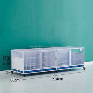 מקצועי ננו אפייה לכה חינם ברזל לחיות מחמד רבייה כלוב שילוב חתול בית כלב בידוד מגש פלסטיק כלוב פלסטיק - Product Image 6