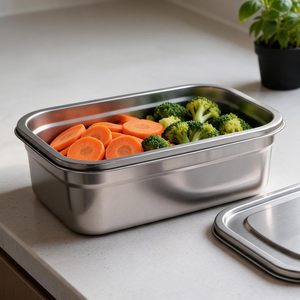 Stainless Steel Large <b>Bento</b> <b>Lunch</b> <b>Box</b> for Adults Kids Durable Seal Buckle Leakproof Compartment Heatable for Sandwich Packaging - Product Image 2