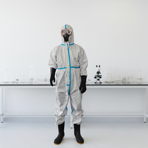 ชุดป้องกันสารเคมีป้องกันไฟฟ้าสถิตย์แบบไม่หลุดร่วง |   พ่นสี (<span class=keywords><strong>ลิ้น</strong></span>) |   การลดมลพิษจากเส้นใย - Product Image 1