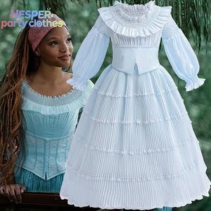 HESPER Movie Costumes Sweet Style Paired With Pink <b>Headbands</b> Children Clothing <b>Halloween</b> Cosplay Mermaid Princess Girls Dresses - Product Image 1