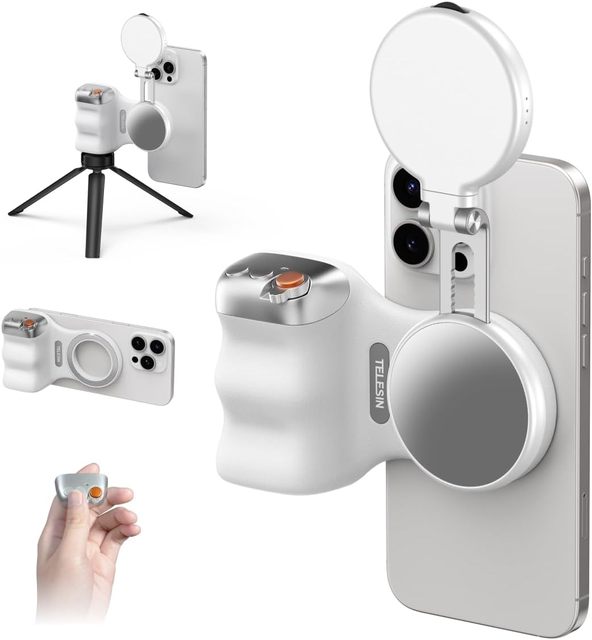 Magnetic Grip Phone Magnetic Camera Handle Grip Portable Phone Camera Grip Smartphone Remote Control for Phone Camera