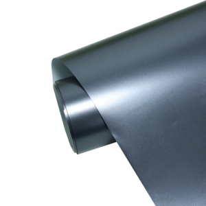 HIGHCOOL 1.52*17 m/rouleau auto-adhésif 6.5 mil métallisé gris carbone Fiber de carbone Films de voiture automobile vinyle enveloppes - Product Image 1