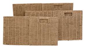 Hot Sale Natural Hand-woven Foldable Storage <b>Basket</b> <b>with</b> Paper Rope Handle for Closet Organization - Product Image 2