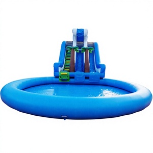 Castillo Inflable Comercial de PVC para Jardín, Tobogán Acuático Inflable de Doble Carril con Piscina para Niños, Uso en Exteriores - Product Image 1