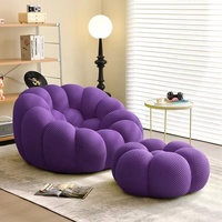Boconcept Esthétique Crème Blanc Paresseux Citrouille Canapé En Forme De Boucle Chaise Longue Pivotante Avec Repose-pieds