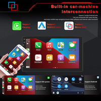 Reproductor Multimedia para Auto Podofo 2 Din con Pantalla QLED de 7 Pulgadas, Carplay, 8+128G, Android, Radio, WIFI, 4G, SIM, Android Auto, DSP, EQ
