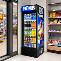 Lemari Pendingin Display 3 Pintu Kaca Vertikal Berpendingin Udara, Kulkas Merchandiser Tegak, Pendingin Minuman Sistem Pendingin Langsung