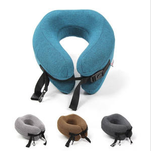 Almohada de Viaje Viscoelástica en Forma de U para Cuello, 28x26x14cm, con Bolsa de Almacenamiento, para Adultos - Product Image 1