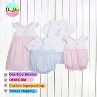 Barboteuse pour bébé personnalisé pour garçons et filles Ensemble de vêtements t-shirt et short pour enfants Vente en gros Tenue de bébé pour Pâques