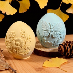 แม่พิมพ์เทียนรูปไข่อีสเตอร์พร้อมลายผีเสื้อแกะสลัก ลายโคลเวอร์สี่แฉก ลายไก่ ลายกระต่าย แม่พิมพ์ซิลิโคนสำหรับเทียนไข่ - Product Image 4