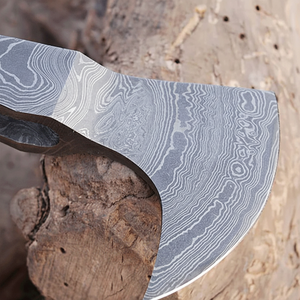 Durable Damascus Steel <b>Axe</b> Head Crafted for Outdoor Projects Custom <b>Handles</b> and Bushcraft Equipment - Product Image 1