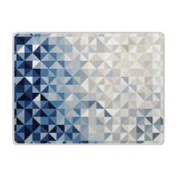 Tapis bleu effet diamant dégradé cachemire tapis lavable en machine