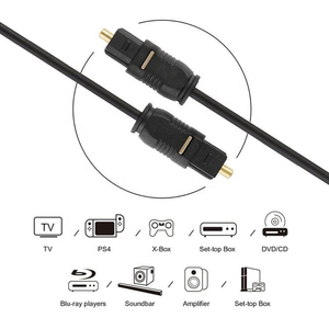 Cable de Audio Óptico Digital Toslink de Alta Calidad de 1m 2m 3m 5m 10m 20m, Color Negro, para Barra de Sonido de Cine en Casa - Product Image 5