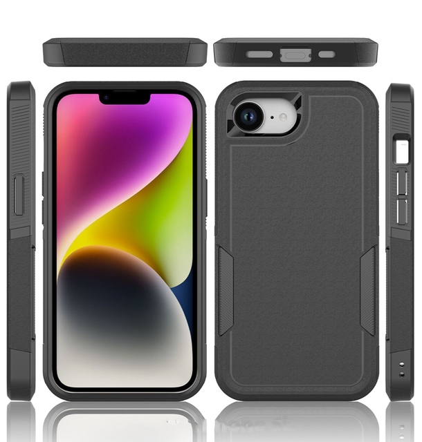 Armor Shockproof Case Dual Layer Mobile Phone Cover for iPhone 16e Hybrid Armor PC TPU Back Cover