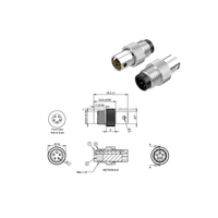 CE RoHS haute qualité usine en gros plaqué or moulage connecteur 5pin M8 B code blindé connecteur à souder tasse IP67