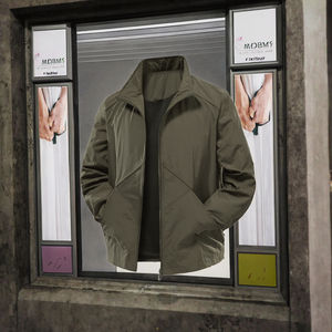 Chaqueta Bomber para Hombre, Elástica, Impermeable, Cortavientos, Impermeable para Exteriores, Cuello en V, Patrón 3D, Estilo Urbano, 100% Invierno, Frente - Product Image 3