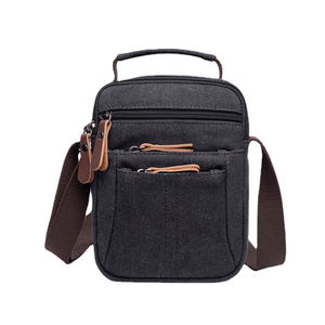 OEM ODM Men's <b>Canvas</b> <b>Crossbody</b> <b>Bag</b> 8 Inch Zipper Closure Portable Travel Outdoor Work Hiking Sports Daily Use - Product Image 1