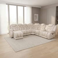 Wohnzimmer-Möbel-Layout L-förmiges Ecksofa mit Ottoman-Sofagarnitur