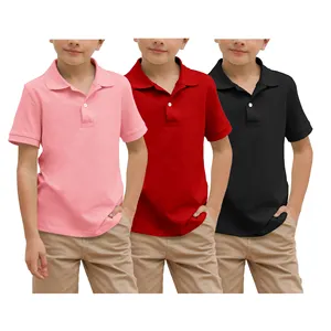 खिंचाव खेल शर्ट के लिए बच्चों और किशोर लड़कों 'स्कूल वर्दी लघु आस्तीन पोलो शर्ट स्कूल वर्दी