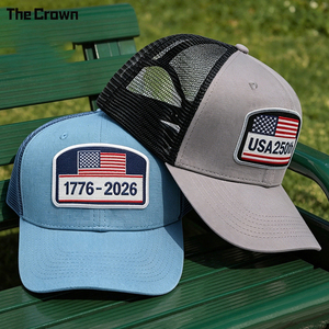Casquette Trucker 6 Panneaux avec Patch Tissé Logo Personnalisé, Dos en Maille, Vente en Gros, Souvenir Anniversaire USA, Fabricant - Product Image 6
