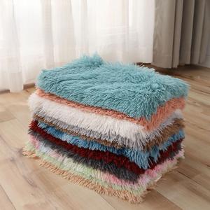 بطانية طويلة من القطيفة قابلة للغسل بطبقة مزدوجة من الفرو الصناعي للحيوانات الأليفة ، بطانية دافئة ناعمة مجعدة الألوان فاخرة لكلب القط ، بطانية رمي دروبشيبينغ - Product Image 3