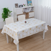 Nappe de table carrée en PVC RNPT Gold Floral Boho, essuyable, effet toile cirée