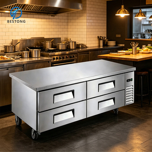 Réfrigérateur commercial robuste avec tiroir de base réfrigéré et plan de travail pour les opérations de cuisine d'hôtel - Product Image 3