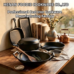 <span class=keywords><strong>Cocotte</strong></span> de camping en <span class=keywords><strong>fonte</strong></span> noire pré-culottée avec couvercle en bois, style japonais - Product Image 6