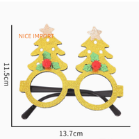 Lunettes de Noël dorées en forme de pentagramme pour décorations de Noël, fournitures de fête pour enfants, articles de Noël, montures