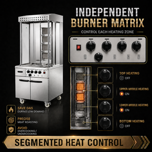 Máquina de Kebab Comercial a Gas, de Acero Inoxidable, para Shawarma, con Rotación Automática, para <span class=keywords><strong>Restaurante</strong></span> - Product Image 5