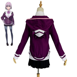 Akane Shinjo Cosplay Costume Purple Hoodie With Bow Tie Anime Role Play Outfit - Product Image 3