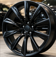 Jantes en alliage d'aluminium RUNLUN21/22X9.0/10PCD5X114.3/5X120ET35/40 CB64.1 Noir satiné à rayons multiples, nouveaux modèles de remplacement variés