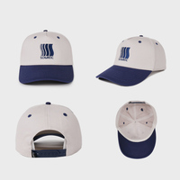 Logotipo personalizado bordado 100% sarga de algodón 2 tonos 5 Panel deportes papá sombrero gorras de béisbol para hombres