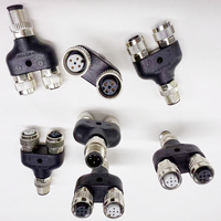 Connecteur de câble répartiteur M12 mâle et femelle en cuivre avec isolation en PVC de Nanxuan pour usage industriel